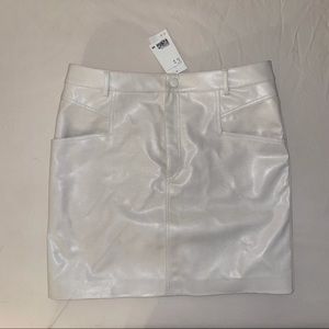 H&M Vegan Leather White Skirt